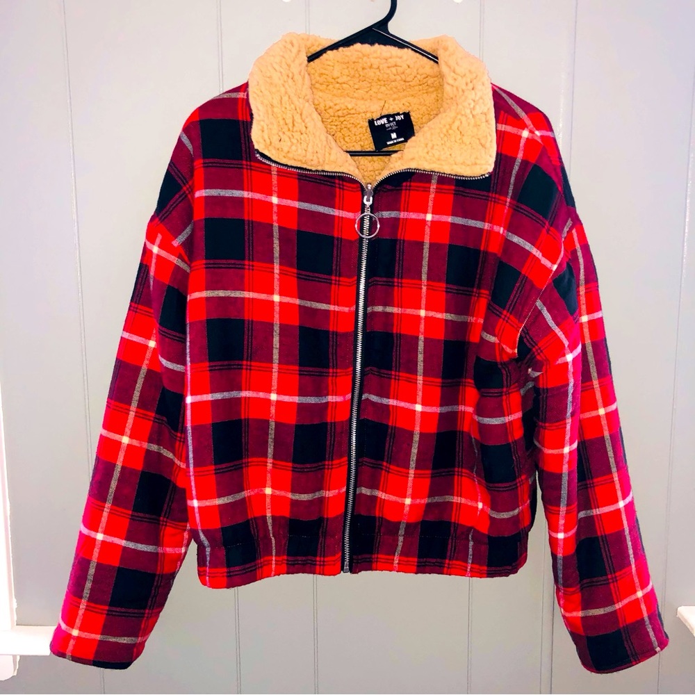 Thick Fleece Lined Flannel Fashion Jacket